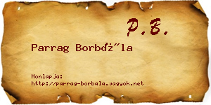 Parrag Borbála névjegykártya